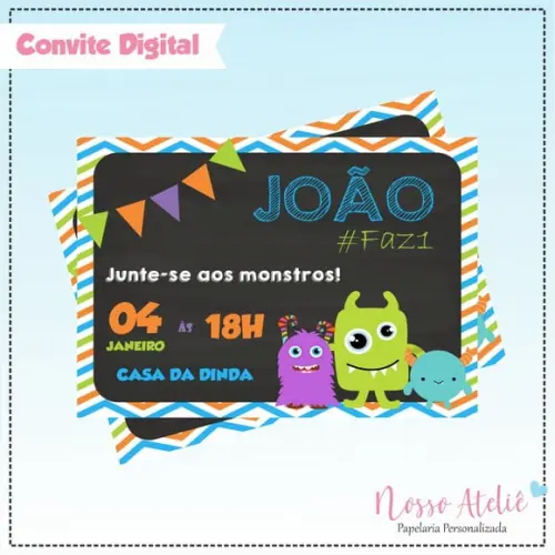 Convite Digital - Monstrinhos