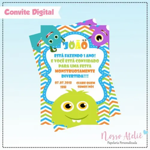 Convite Digital - Monstrinhos