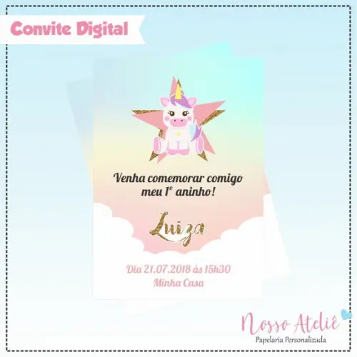Convite Digital - Unicórnio