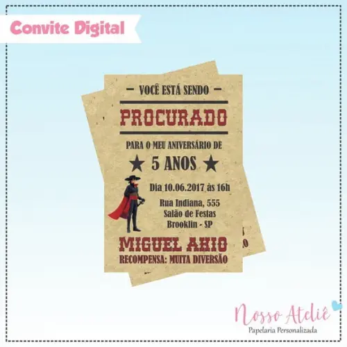 Convite Digital - Zorro