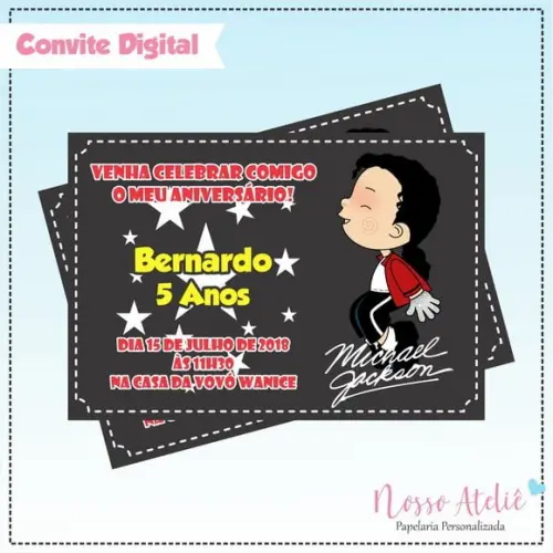 Convite Michael Jackson - Arte Digital