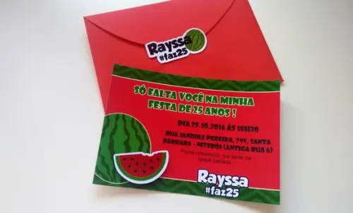 Convite Melancia com relevo