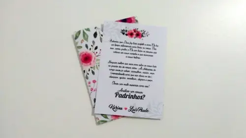 Convite para Padrinhos - Floral