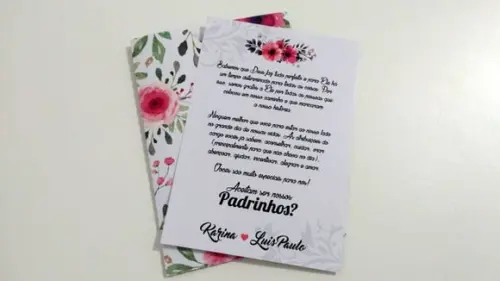 Convite para Padrinhos - Floral