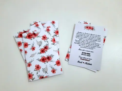 Convite para padrinhos - Floral Marsala