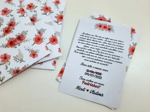 Convite para padrinhos - Floral Marsala