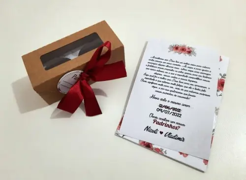 Convite para Padrinhos - Floral Marsala