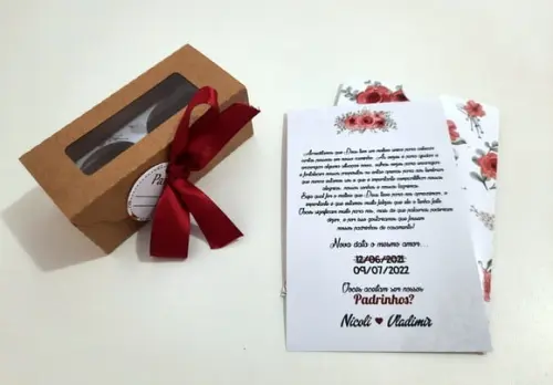 Convite para Padrinhos - Floral Marsala