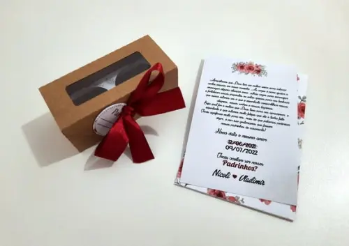 Convite para Padrinhos - Floral Marsala