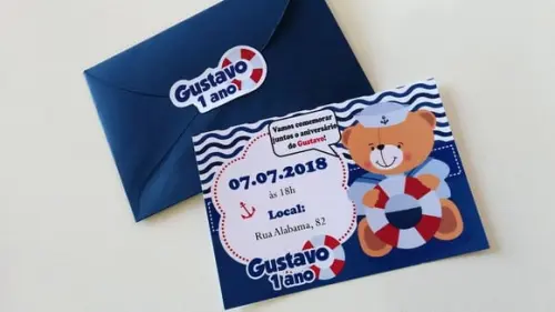 Convite Ursinho Marinheiro