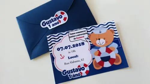 Convite Ursinho Marinheiro