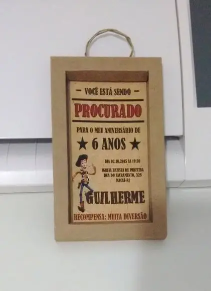 Convite Xerife na moldura