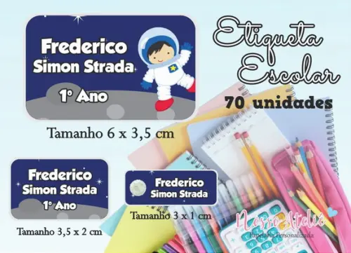 Etiqueta Escolar - Astronauta