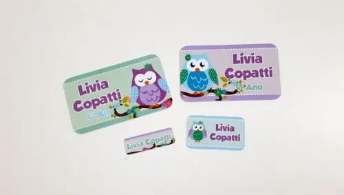 Etiqueta Escolar - Coruja