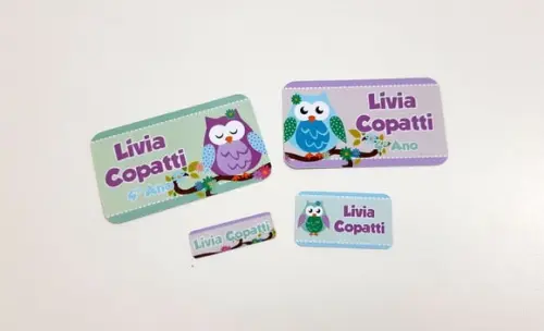 Etiqueta Escolar - Coruja