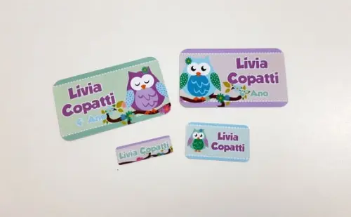 Etiqueta Escolar - Coruja
