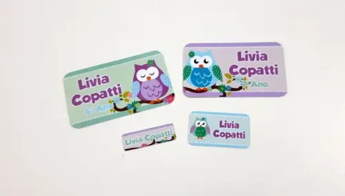 Etiqueta Escolar - Coruja