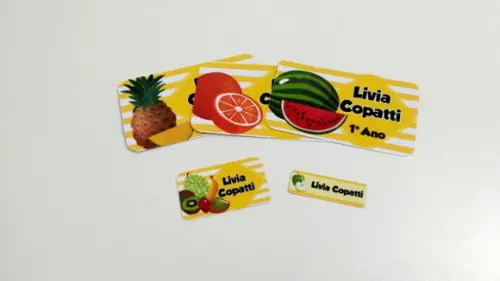 Etiqueta Escolar - Frutas/quitandinha