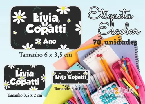 Etiqueta Escolar - Floral Margaridas