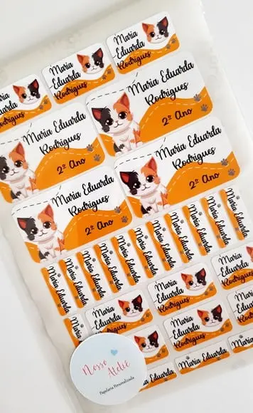 Etiqueta Escolar - Gatinhos