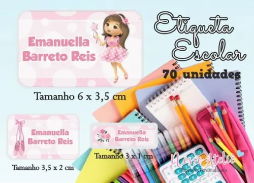 Etiqueta Escolar - Menina