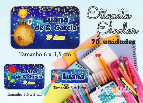 Etiqueta Escolar - Pequeno Príncipe