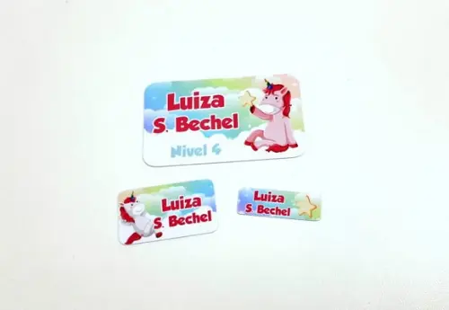 Etiqueta Escolar - Unicórnio
