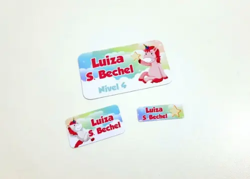Etiqueta Escolar - Unicórnio