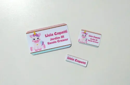 Etiqueta Escolar - Unicórnio