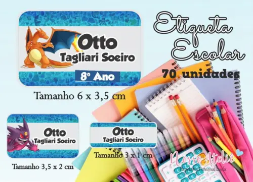 Etiqueta Escolar Pokemon