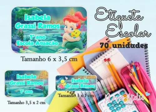 Etiqueta Escolar Sereia