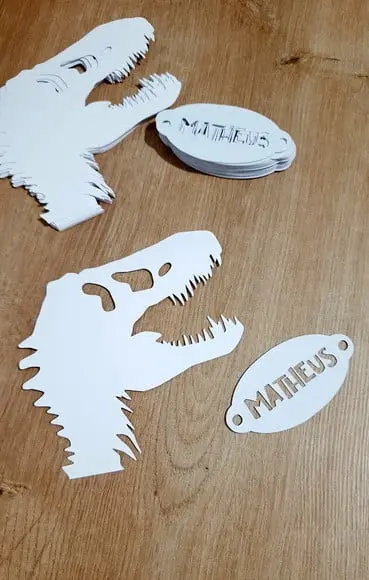 Kit Aplique Fóssil Dinossauro + Tag Vazada