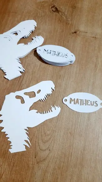 Kit Aplique Fóssil Dinossauro + Tag Vazada