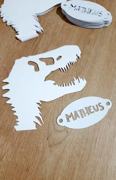 Kit Aplique Fóssil Dinossauro + Tag Vazada