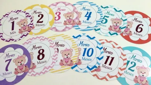 Kit de Adesivos Mesversário - Ursinha