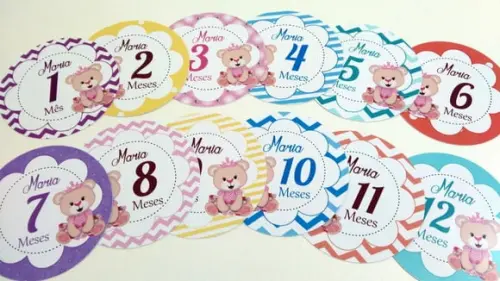 Kit de Adesivos Mesversário - Ursinha