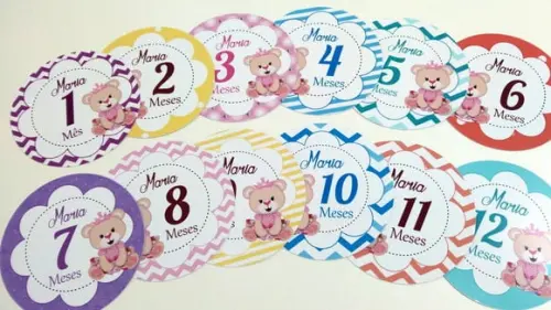 Kit de Adesivos Mesversário - Ursinha