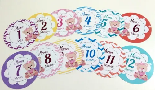 Kit de Adesivos Mesversário - Ursinha