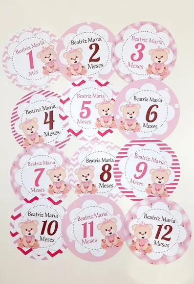 Kit de Adesivos Mesversário - Ursinha