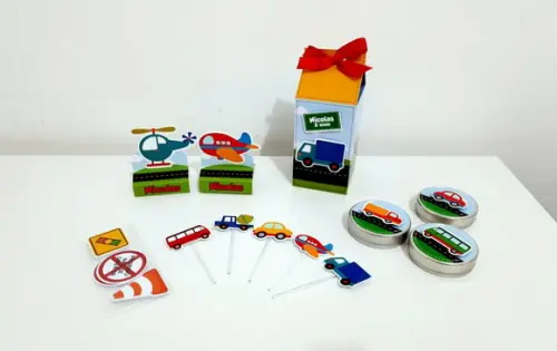 Kit Festa 90 Itens - Meios de Transportes