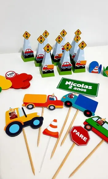 Kit Festa Personalizado - Meios de Transporte