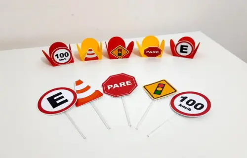 Kit Forminha e Topper - Meios de Transporte