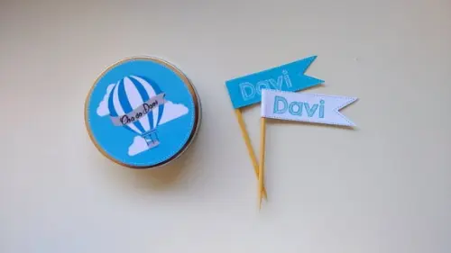 Kit Latinha e Topper Chá de Bebê - Balão