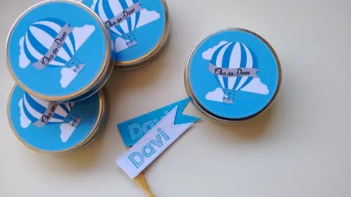 Kit Latinha e Topper Chá de Bebê - Balão