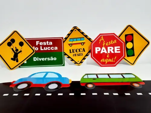 Kit Placas Decorativas - Meios de Transportes