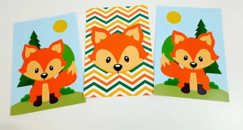 Kit Placas Decorativas - Raposa