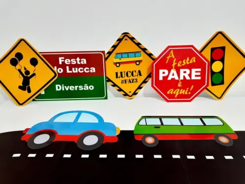 Kit Placas Decorativas - Meios de Transportes