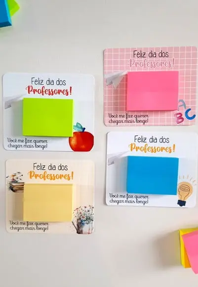 Lembrancinha Dia dos Professores com Bloco de Anotaçôes