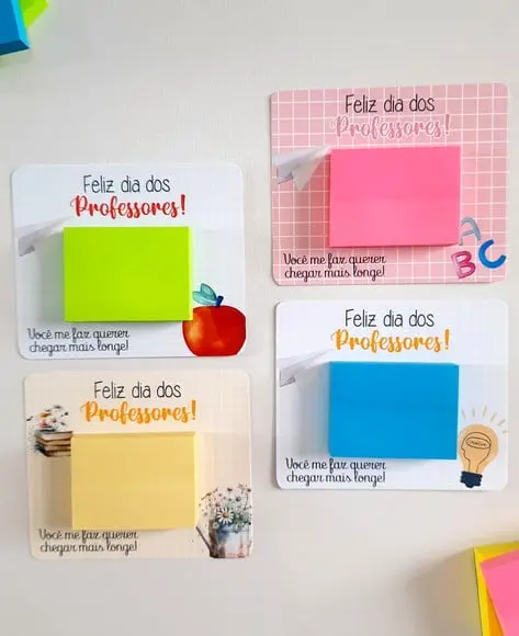 Lembrancinha Dia dos Professores com Bloco de Anotaçôes