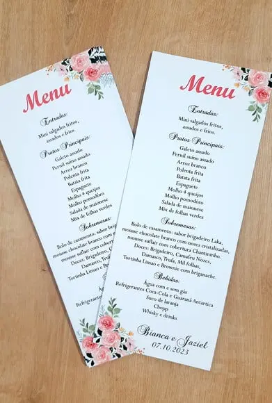 Menu Casamento - Floral